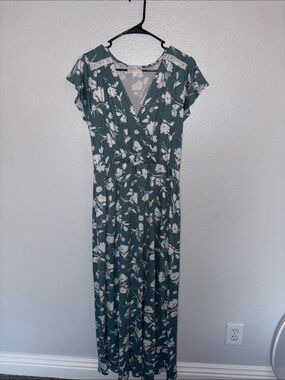french grey maxi dress | Dresses | French Grey Navy Floral With Pink Blossoms Sz M Homecoming Plus Dresses Under 100